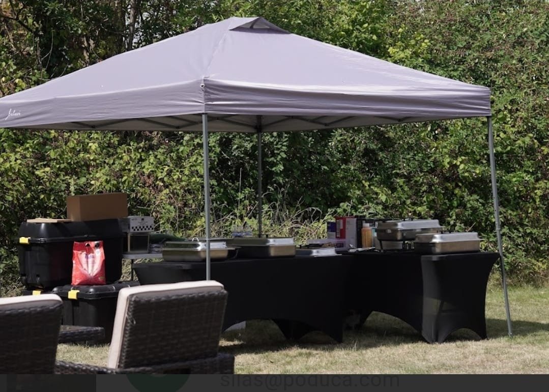 Small gazebo setup for outdoor event